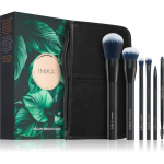 INIKA Organic Brush Case With Brushes Meigipintslite komplekt koos kotiga 1 tk