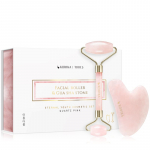 KORIKA Tools Face Roller & Gua Sha Massaažirull n&auml;ole ja massaaživahend Quartz Pink