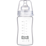 LOVI Glass klaasist lutipudel 3m+ 250 ml