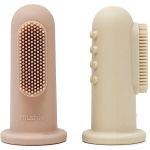 Mushie Finger Toothbrush Silikoonist s&otilde;rmehambahari lastele Shifting Sand/Blush 2 tk