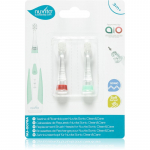 Nuvita Sonic Clean&Care Replacement Brush Heads Varuharjapead patareil t&ouml;&ouml;tavale helilisele hambaharjale beebide jaoks Sonic Clean&Care Small Red/Green 3 m+ 2 tk