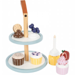 Small foot Tasty Cupcake Display Tray m&auml;nguasjade komplekt puidust 3 y+ 13 tk