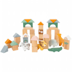 Small foot Wooden Building Blocks Safari aktiveeriv m&auml;nguasi puidust 12 m+ 50 tk