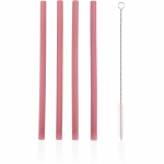 Zopa Silicone Straw silikoonk&otilde;rs + juuksehari 6 m+ Old Pink 4 tk