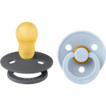 BIBS Colour Natural Rubber Size 3: 18+ months lutt Iron / Baby Blue 2 tk