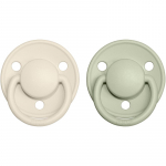 BIBS De Lux Natural Rubber Size 1: 0+ months lutt Ivory / Sage 2 tk