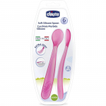 Chicco Soft Silicone lusikas 6m+ Pink 2 tk