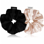 GLOV Satin Scrunchies M Juuksekummid Sparkling Wine/Black 2 tk