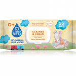GoWipes Cleanse & Cream Sweet Almond Milk &Otilde;rnad niisked salvr&auml;tikud beebile tundlikule nahale aloe vera 0+ 50 tk