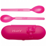 Hipp Spoons Set s&ouml;&ouml;giriistade komplekt reisile Pink