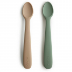 Mushie Silicone Feeding Spoons lusikas Dried Thyme/Natural 2 tk