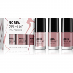 NOBEA Day-to-Day 3-Piece Gel-like Nail Polish set K&uuml;&uuml;nelakikomplekt Pink Petals