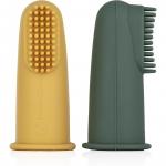 Petite&Mars Take&Match 0m+ Silikoonist s&otilde;rmehambahari lastele koos &uuml;mbrisega Ochre&Green 2 tk