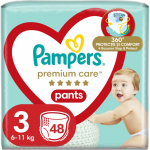 Pampers Premium Care Pants Size 3 &uuml;hekordselt kasutatavad p&uuml;ksm&auml;hkmed 6-11kg 48 tk
