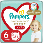 Pampers Premium Care Pants Size 6 &uuml;hekordselt kasutatavad p&uuml;ksm&auml;hkmed 13 - 19 kg 31 tk