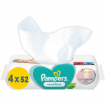 Pampers Sensitive Niisked salvr&auml;tikud lastele tundlikule nahale 4x52 tk