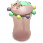 Melii Abacus Straw Sippy Cup Tass k&otilde;rrega Pink 340 ml