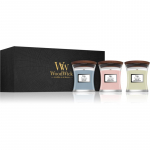 Woodwick Evening Onyx & Solar Ylang & Coastal Sunset Kinkekomplekt puidust taht (gift box) 1 tk
