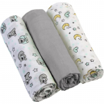 BabyOno Diaper Super Soft riidest m&auml;hkmed Grey 70 &times; 70 cm 3 tk