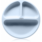 BabyOno Siilicone Plate 6m+ sektoriteks jagatud taldrik iminapaga Blue 1 tk