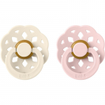 BIBS Boheme Natural Rubber Size 1: 0+ months lutt Ivory / Blossom 2 tk