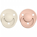 BIBS De Lux Natural Rubber Size 1: 0+ months lutt Ivory / Blush 2 tk