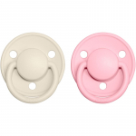 BIBS De Lux Natural Rubber Size 2: 6+ months lutt Ivory / Baby Pink 2 tk
