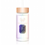 Crystallove Clear Quartz Straw Water Bottle veepudel k&otilde;rrega Hologram - Amethyst 400 ml