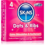 Skins Dots & Ribs kondoomid Vanilla 4 tk