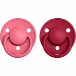 BIBS De Lux Natural Rubber Size 1: 0+ months lutt Coral / Ruby 2 tk