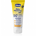 Chicco Baby Moments Sun Mineral P&auml;ikesekreem lastele SPF 50+ 0 m+ 75 ml