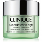 Clinique Superdefense&trade; Night Recovery Moisturizer Niisutav &ouml;&ouml;kreem naha esimeste vananemism&auml;rkide vastu 50 ml