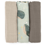 Petite&Mars Moussy riidest m&auml;hkmed Whale Song 68 x 68 cm 3 tk