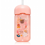 Suavinex Forest Straw Trainer Cup laste pudel k&otilde;rrega 18 m+ Pink 340 ml