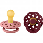 BIBS Boheme Natural Rubber Size 1: 0+ months lutt Dusty Pink / Elderberry 2 tk