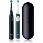 Oral-B iO2 Clean & Gentle Elektrihambahari koos &uuml;mbrisega DUOPAKK Matt Black & Forest Green