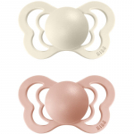 BIBS Couture Natural Rubber Size 1: 0+ months lutt Ivory / Blush 2 tk