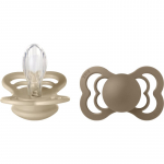 BIBS Supreme Silicone Size 2: 6+ months lutt Vanilla / Dark Oak 2 tk