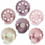 FRIGG 6-Pack Pacifiers Round Silicone Size 2 lutt Blooming Love 6 tk
