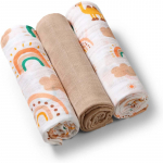 BabyOno Take Care Muslin Diapers riidest m&auml;hkmed Beige 3 tk