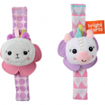 Bright Starts Wrist Pals Toy k&auml;e k&uuml;lge pandav k&otilde;risti hammustava osaga Unicorn & Llama 0 m+ 2 tk