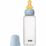 BIBS Anti-Colic Baby Bottle Latex koolikuid ennetav pudel kaut&scaron;ukist lutiga Baby Blue 270 ml