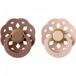 BIBS Boheme Natural Rubber Size 1: 0+ months lutt Woodchuck / Blush 2 tk
