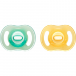 Tommee Tippee Ultra Light Night lutt Yellow/ Green 0-6m 2 tk