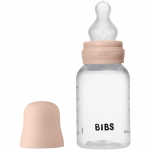 BIBS Anti-Colic Baby Bottle Silicone koolikuid ennetav pudel silikoonist lutiga Blush 150 ml