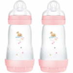MAM Perfect Star Anti-colic Bottle koolikuid ennetav pudel 2m+ Pink 2x260 ml