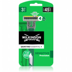 Wilkinson Sword Quattro Essential 4 Sensitive Precision &Uuml;hekordsed raseerijad 3 tk