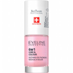 Eveline Cosmetics Nail Therapy Care & Colour K&uuml;&uuml;nepalsam kuus-&uuml;hes varjund Shimmer Pink 5 ml