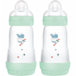 MAM Perfect Star Anti-colic Bottle koolikuid ennetav pudel 2m+ Mint 2x260 ml