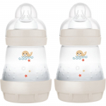 MAM Perfect Star Anti-colic Bottle koolikuid ennetav pudel 0m+ Beige 2x160 ml